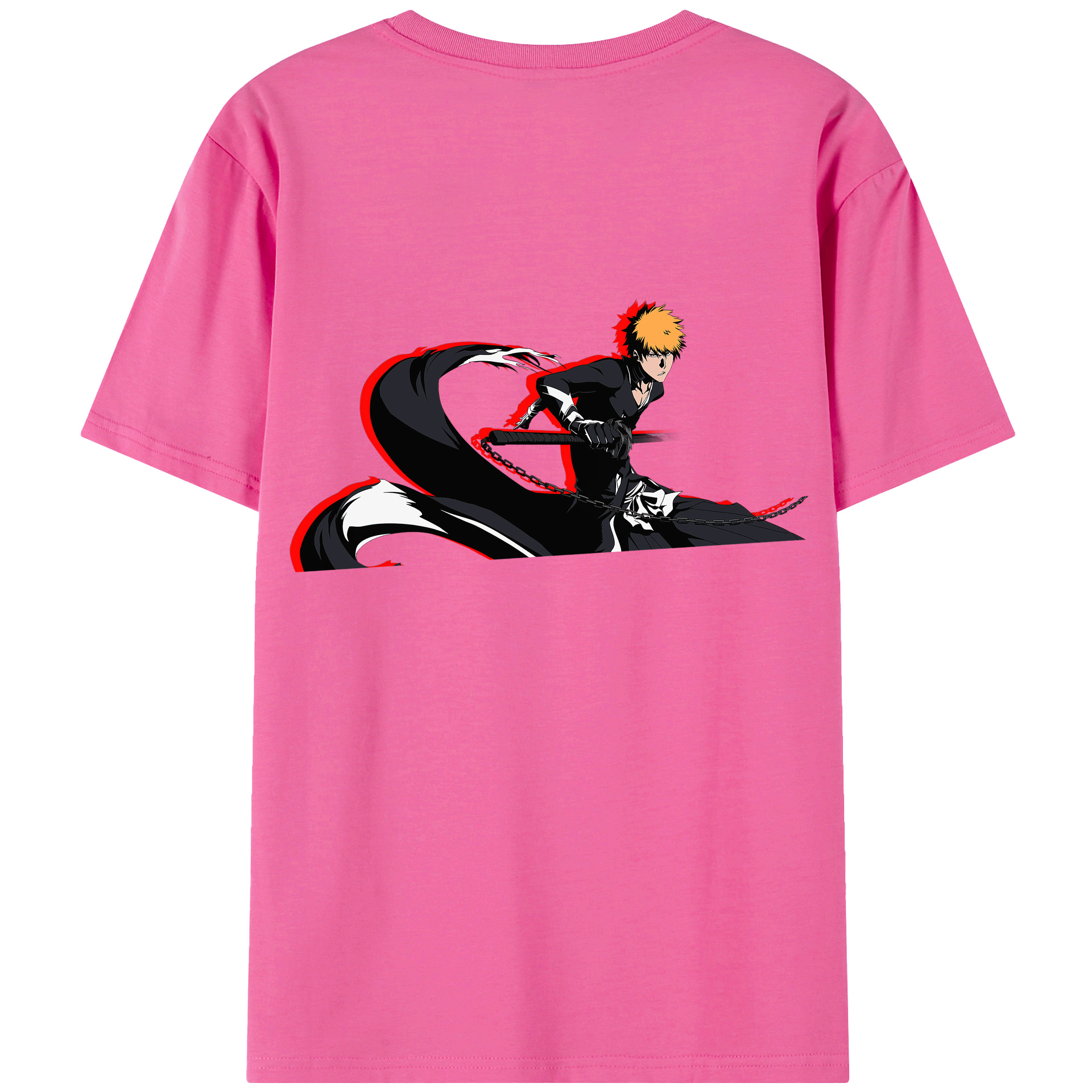 （画像用） ブリーチ 黒崎一護（くろさき いちご）BLEACH Kurosaki Ichigo レディース半袖Tシャツ(バックプリント)